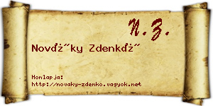 Nováky Zdenkó névjegykártya